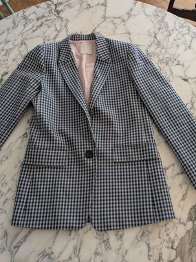 Sandro Pink-Lined Gingham Jacket